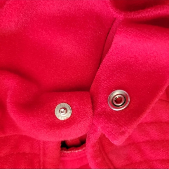 VTG Belle Fleur VELOUR Robe Housecoat Nightgown Size Small Red Snap Buttons. - Picture 12 of 12